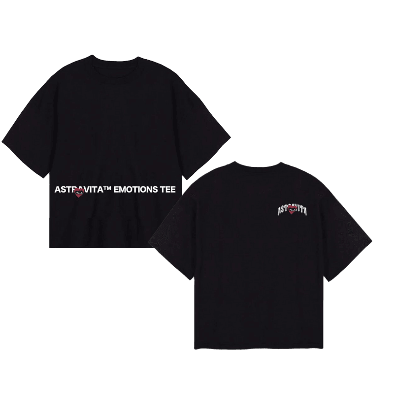 Astravita emotions tee - black boxy fit - ASTRAVITA
