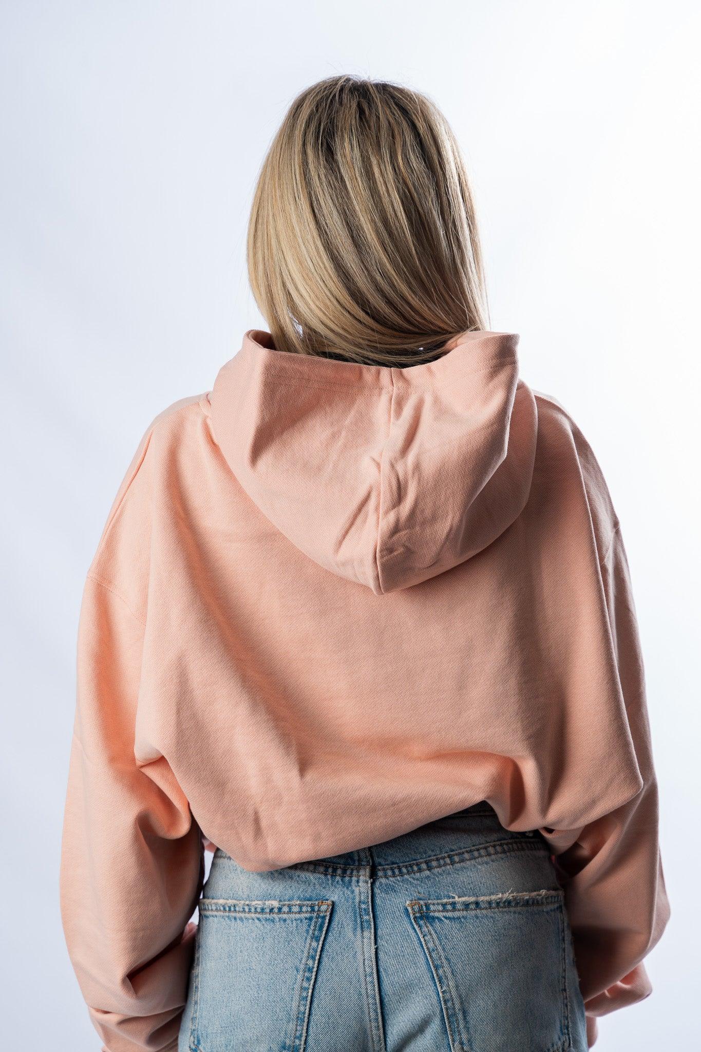 women pink clay oversized signature hoodie - ASTRAVITA