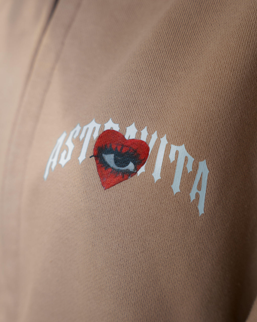 oversized Astravita emotions zip hoodie - croissant - ASTRAVITA