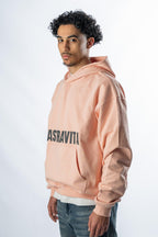 men pink clay oversized signature hoodie - ASTRAVITA