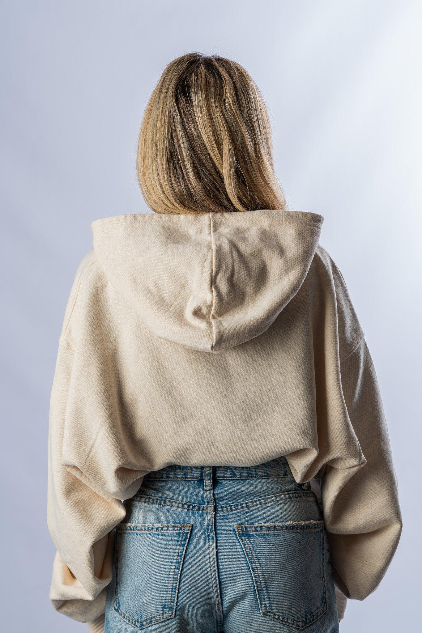 women natural oversized signature hoodie. - ASTRAVITA