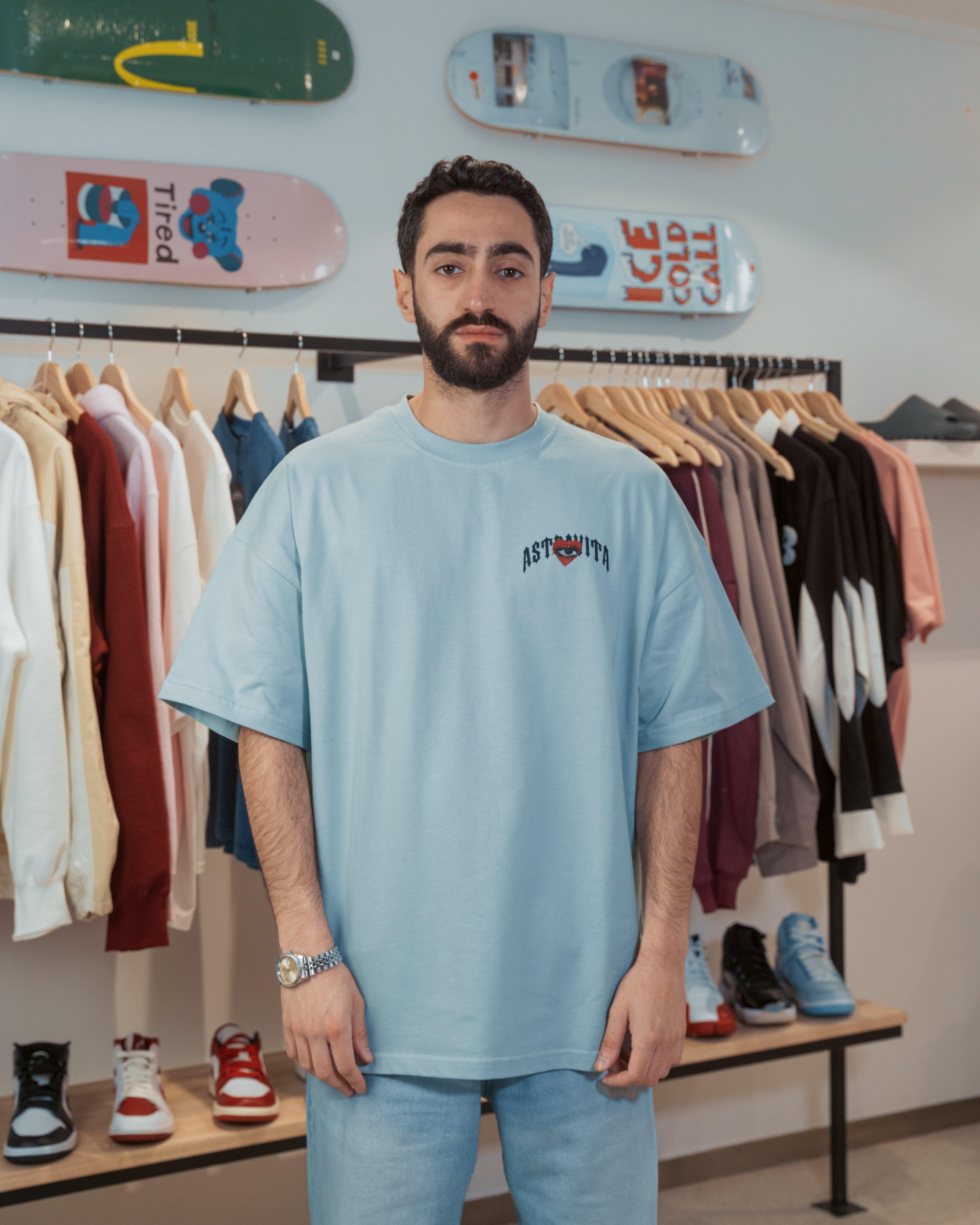oversized Astravita emotions tee - sky blue - ASTRAVITA