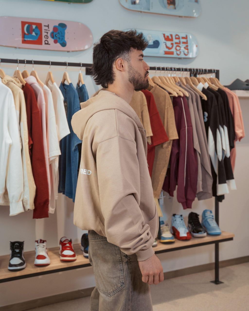 oversized Astravita emotions zip hoodie - croissant - ASTRAVITA