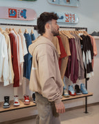 oversized Astravita emotions zip hoodie - croissant - ASTRAVITA