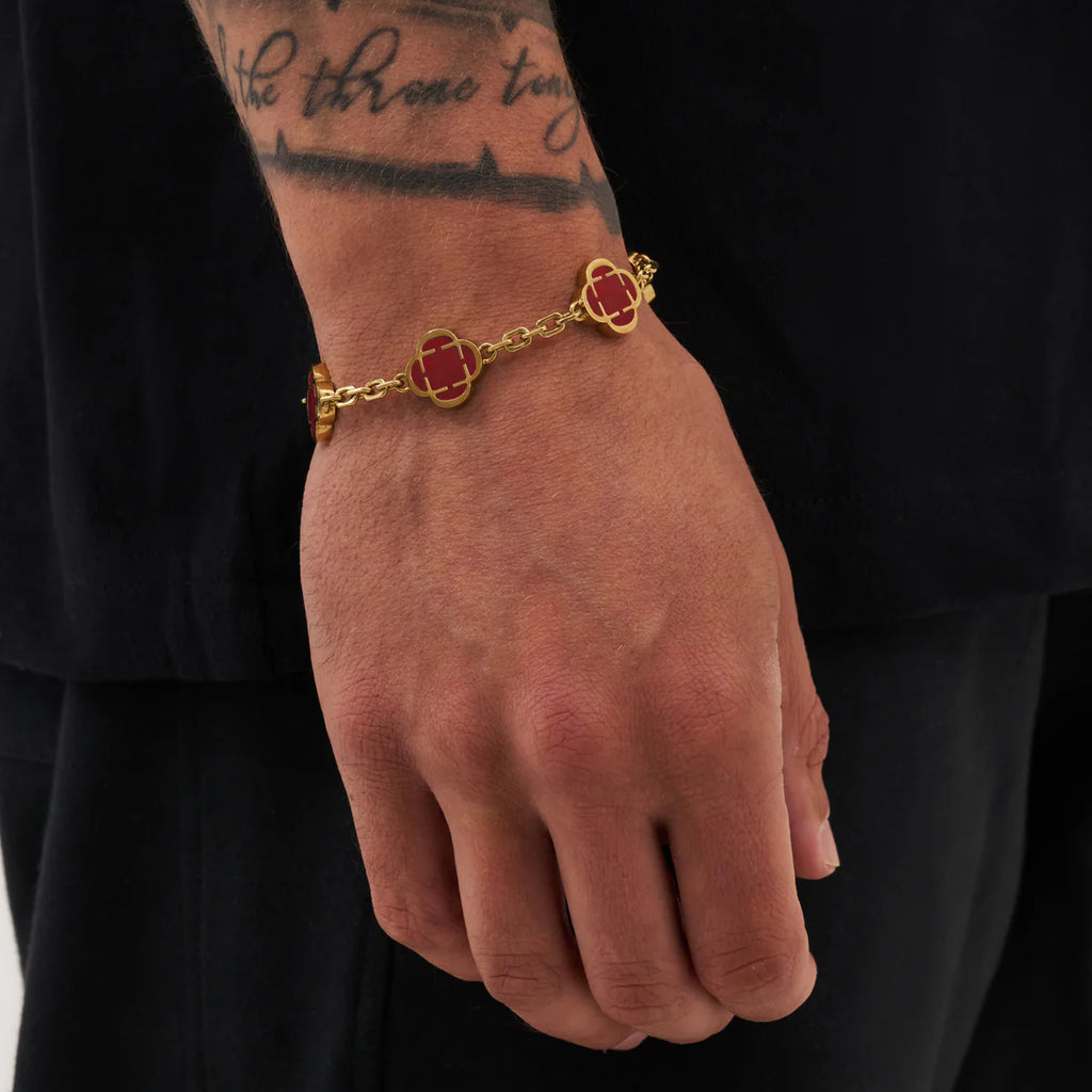 Astravita - Red Gold Signature Clover Bracelet - ASTRAVITA