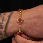 Astravita - Red Gold Signature Clover Bracelet - ASTRAVITA