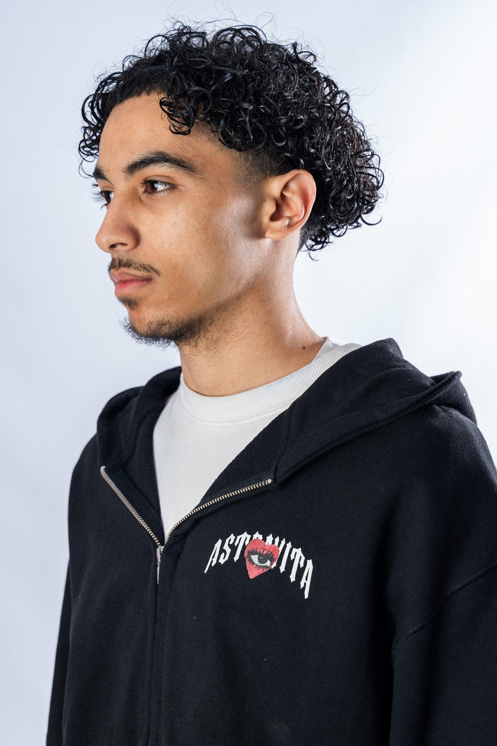 oversized Astravita emotions zip hoodie - black - ASTRAVITA