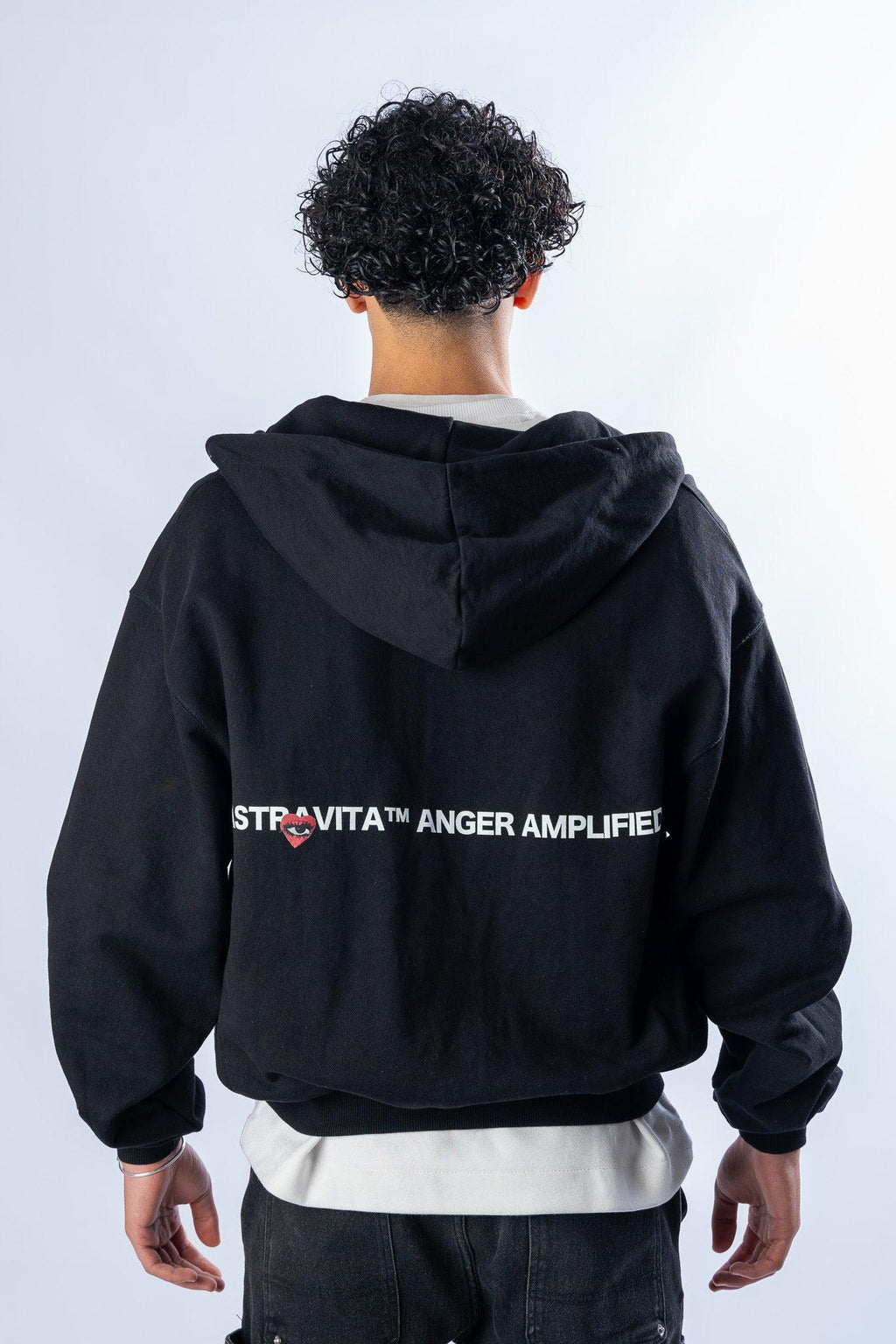oversized Astravita emotions zip hoodie - black - ASTRAVITA