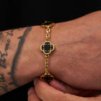 Astravita -  Black Gold Signature Clover Bracelet - ASTRAVITA