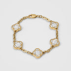 Astravita -  White Gold Signature Clover Bracelet - ASTRAVITA