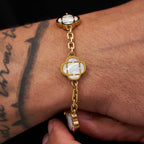 Astravita -  White Gold Signature Clover Bracelet - ASTRAVITA