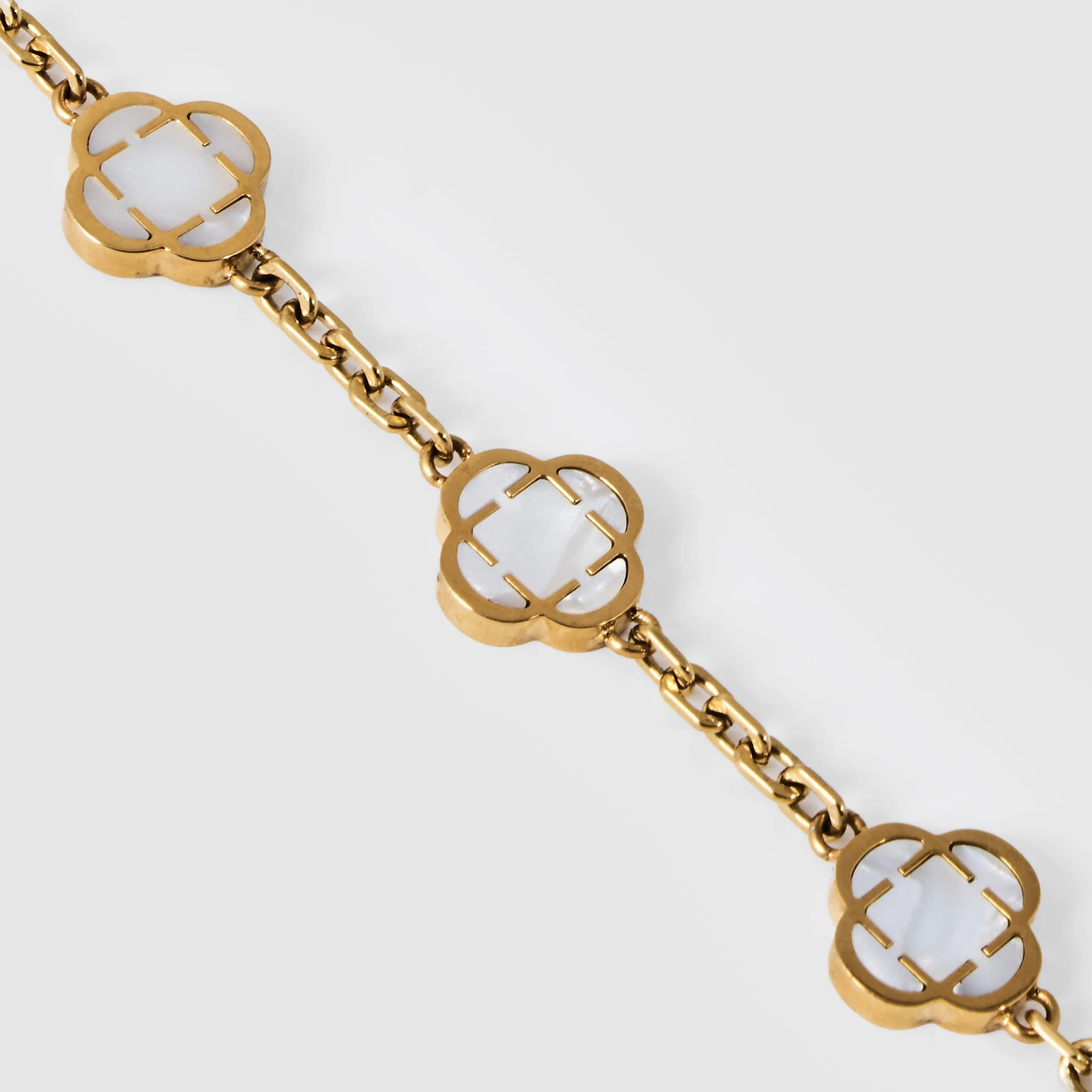 Astravita -  White Gold Signature Clover Bracelet - ASTRAVITA