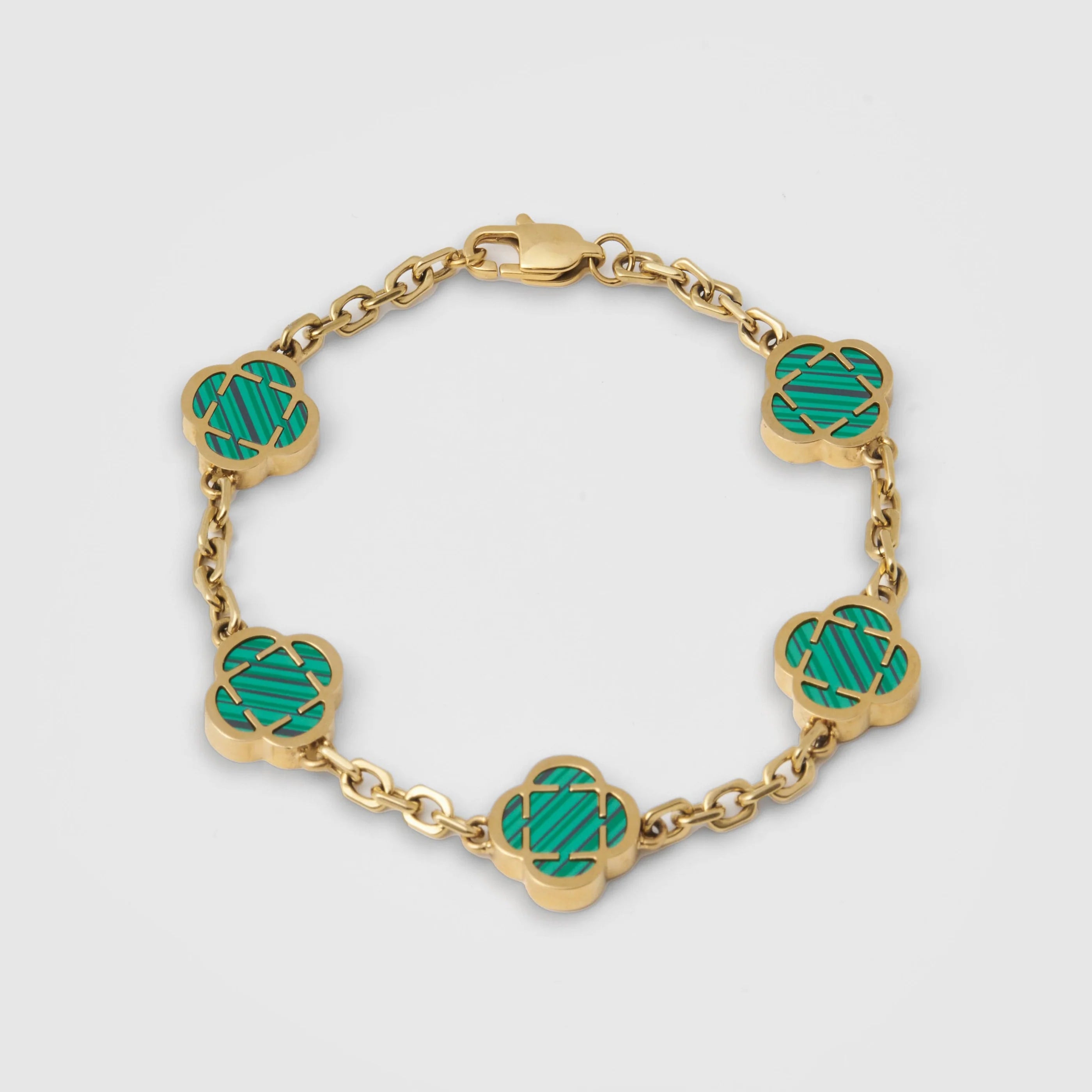 Astravita -  Green Gold Signature Clover Bracelet - ASTRAVITA