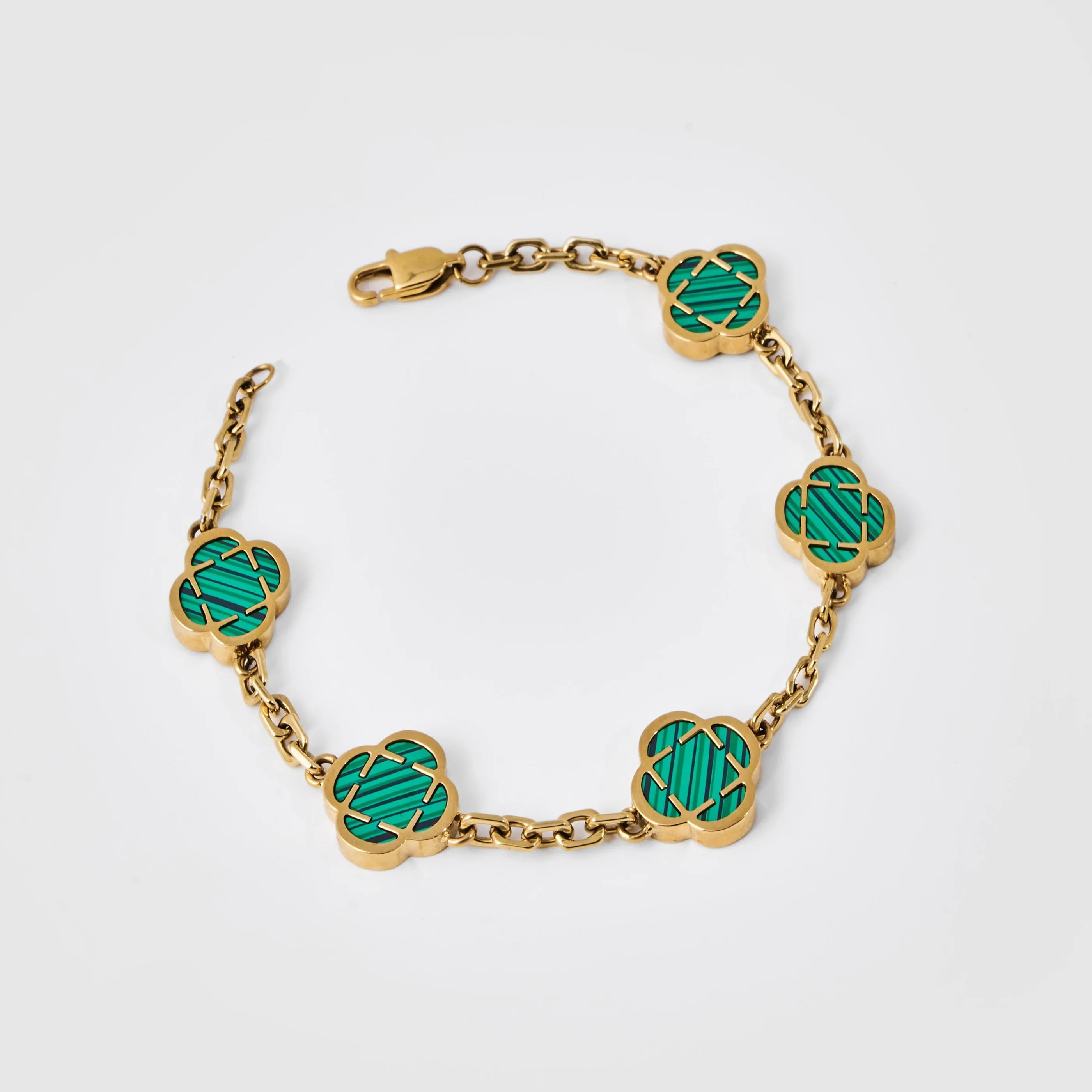 Astravita -  Green Gold Signature Clover Bracelet - ASTRAVITA