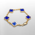 Astravita -  Blue Gold Signature Clover Bracelet - ASTRAVITA
