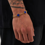 Astravita -  Blue Gold Signature Clover Bracelet - ASTRAVITA