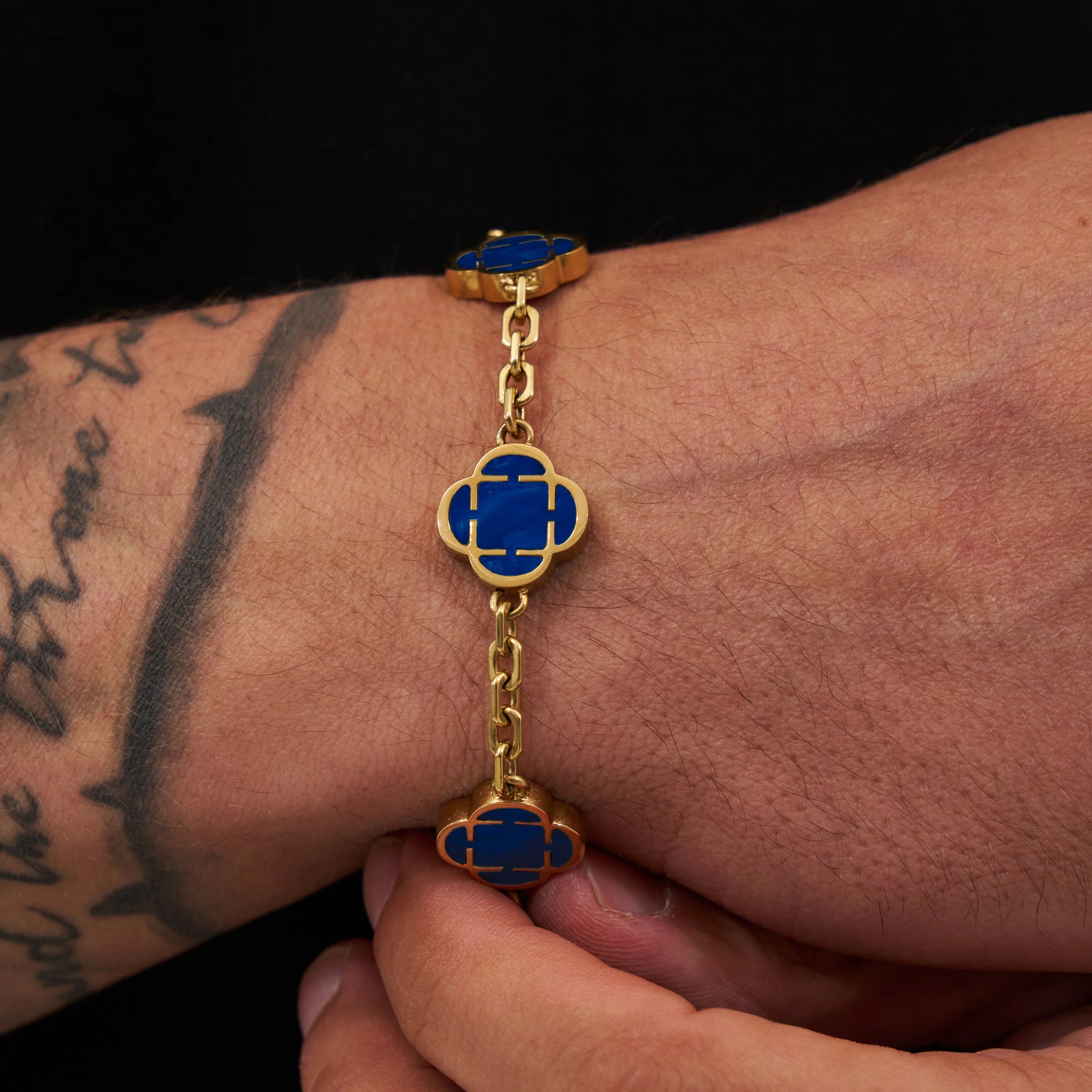 Astravita -  Blue Gold Signature Clover Bracelet - ASTRAVITA