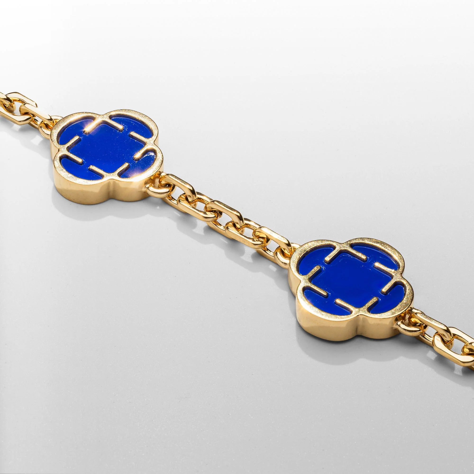 Astravita -  Blue Gold Signature Clover Bracelet - ASTRAVITA