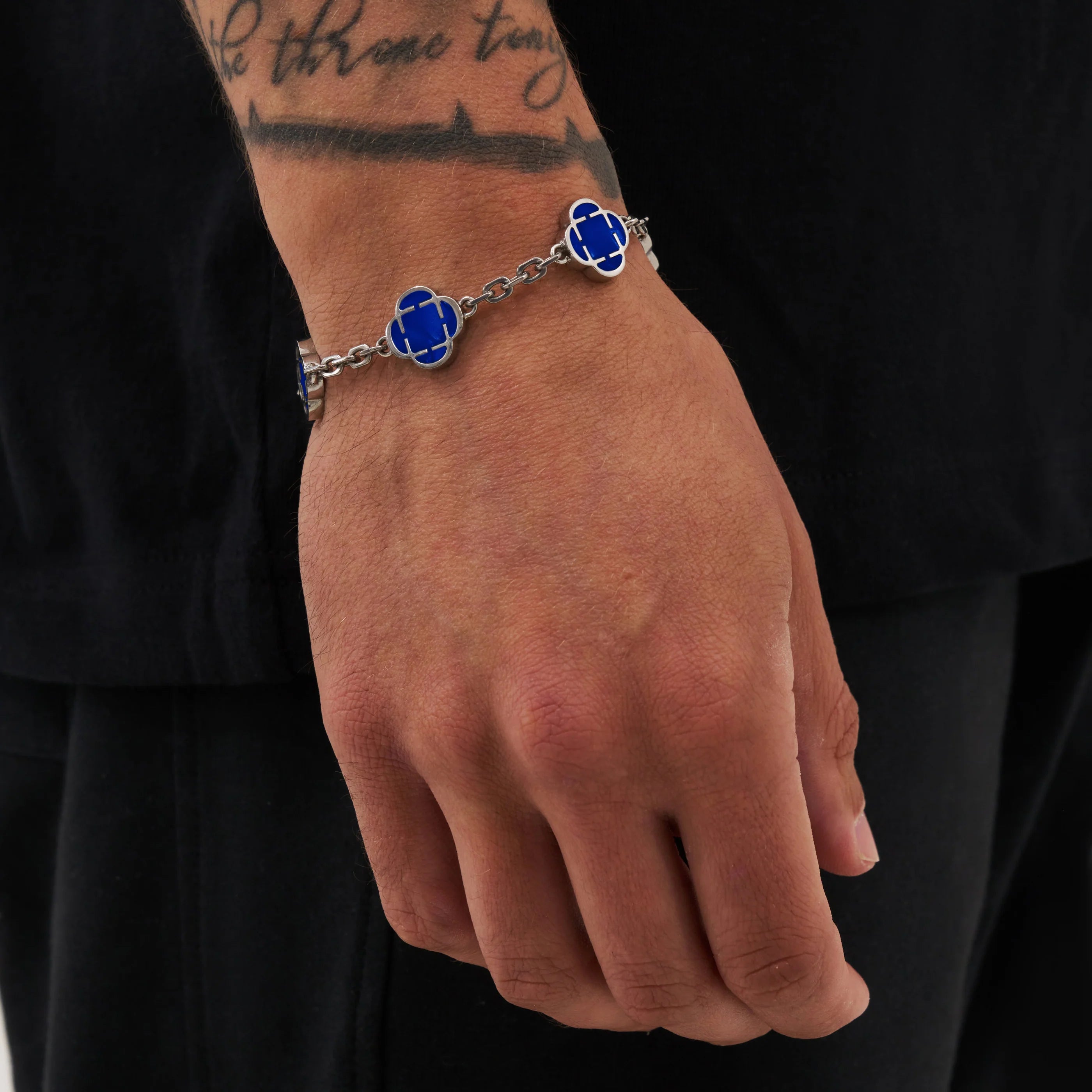 Astravita -  Blue Silver Signature Clover Bracelet - ASTRAVITA