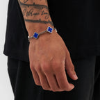 Astravita -  Blue Silver Signature Clover Bracelet - ASTRAVITA