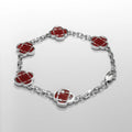 Astravita - Red Silver Signature Clover Bracelet - ASTRAVITA