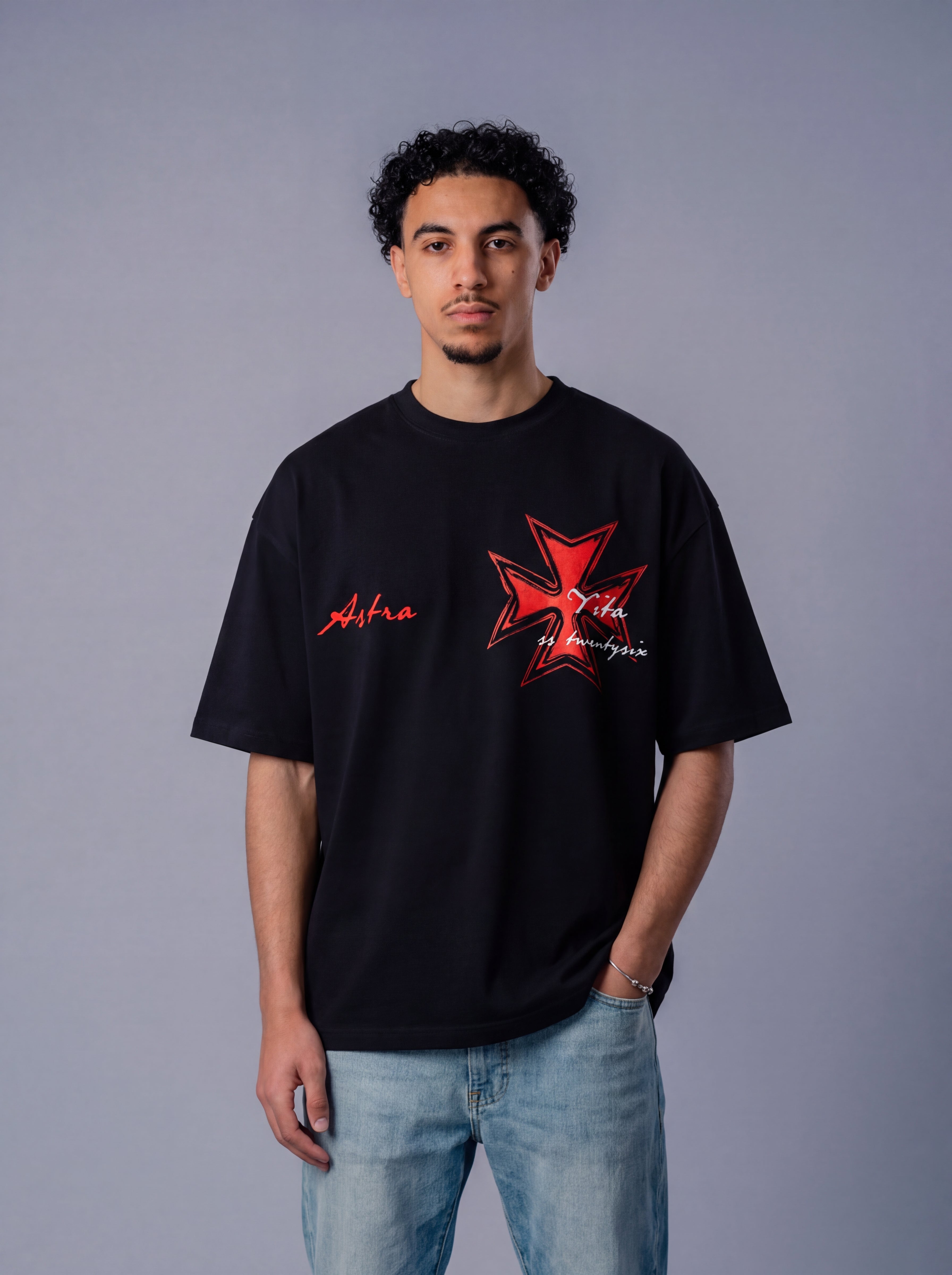 Astravita Cross Tee - Black - ASTRAVITA